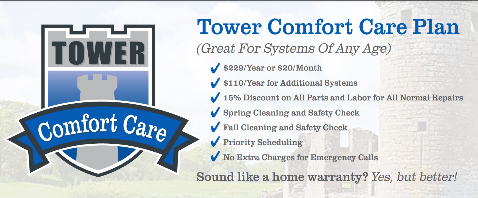 Tower Comfort Care Plan Membership